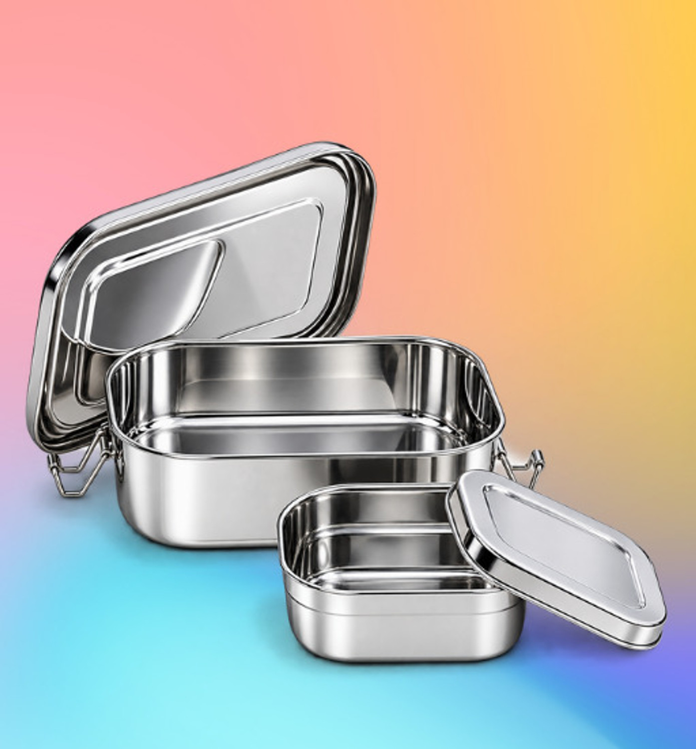 Image of TECHSCOPE Premium Steel Tiffin Box with Inner Containers and Secure Lid 1 Containers Stainless Steel School Lunch Box (750 ml)