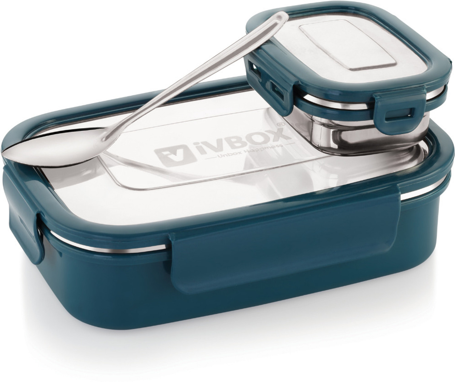 Image of iVBOX Thermo-Max insulated Lunch Box Stainless Steel Leak-Proof Tiffin 2 Containers Stainless Steel Office Lunch Box