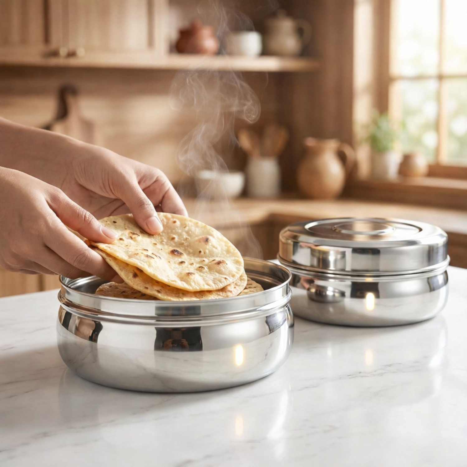 Image of RSP Culture Stainless Steel Food Storage Containers Set of 4 | 250,450, 600, and 900 ml 4 Containers Stainless Steel Office Lunch Box