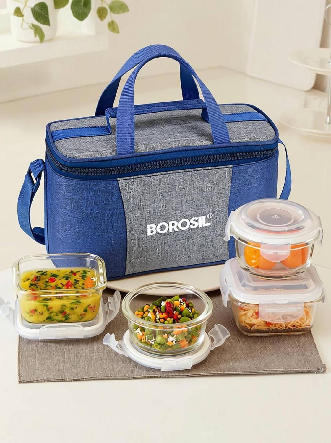 BOROSIL Alora 4pc Glass Lunchbox Set - Image 2