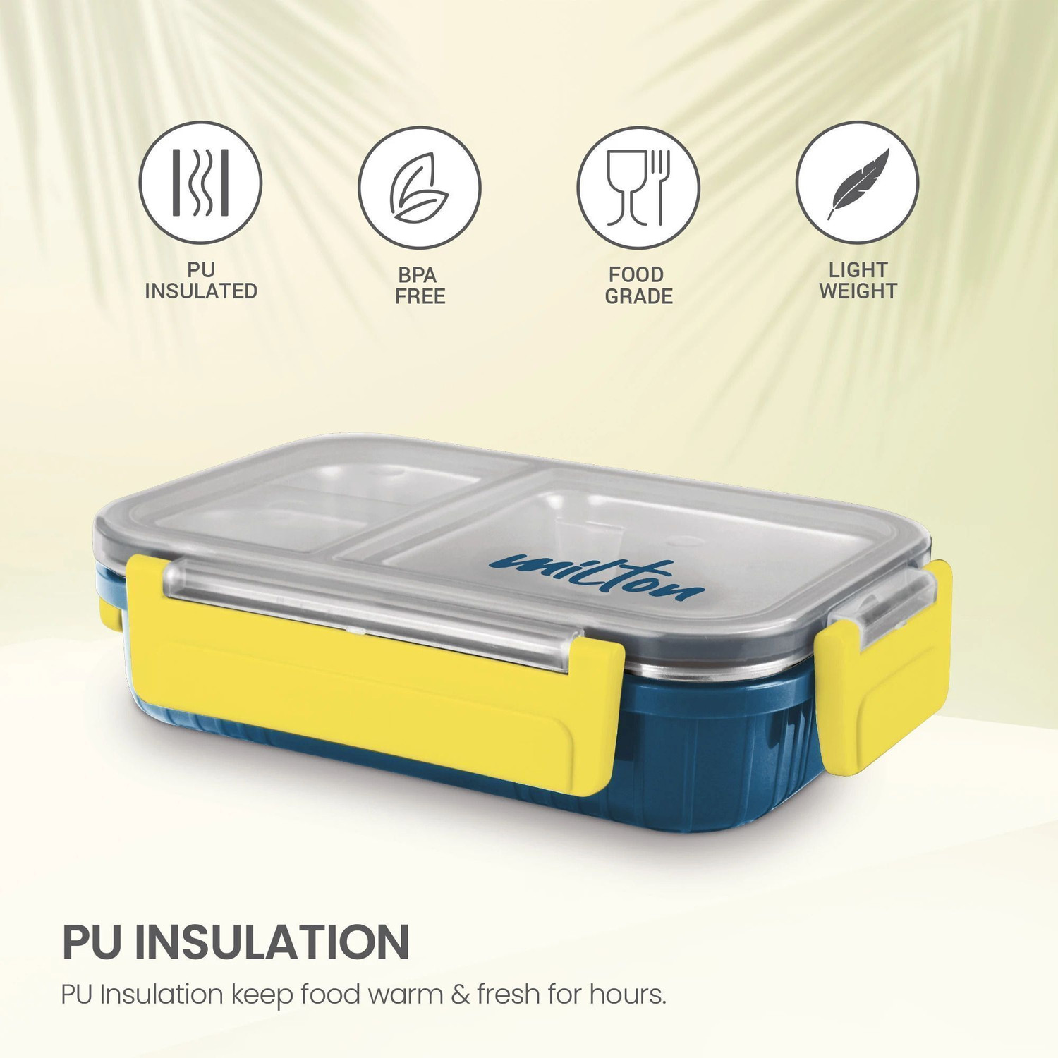 Image of MILTON Fun Feast 3 1 Containers Stainless Steel Office Lunch Box