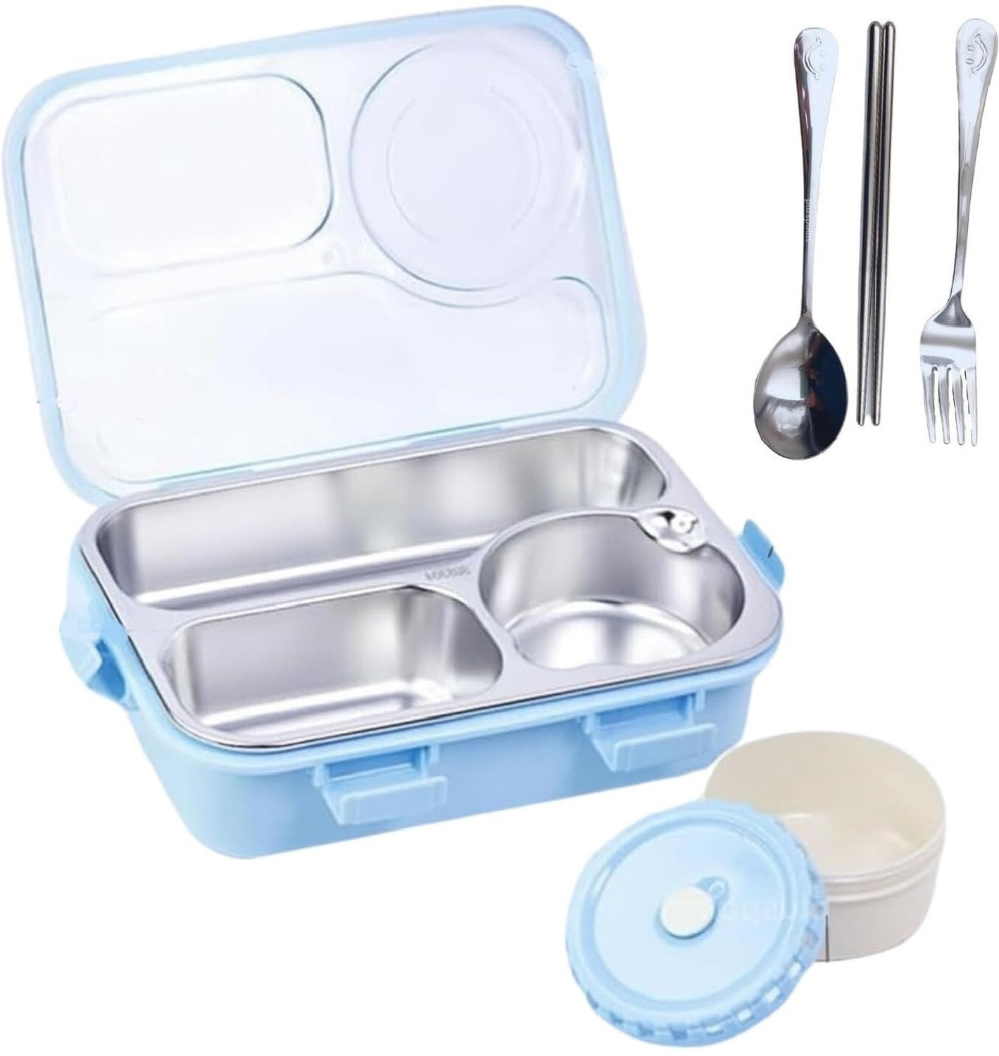 Image of RBGIIT Lunch Box with Multiple Compartments, Bowl, and Leakproof Seal 1 Containers Stainless Steel Office Lunch Box
