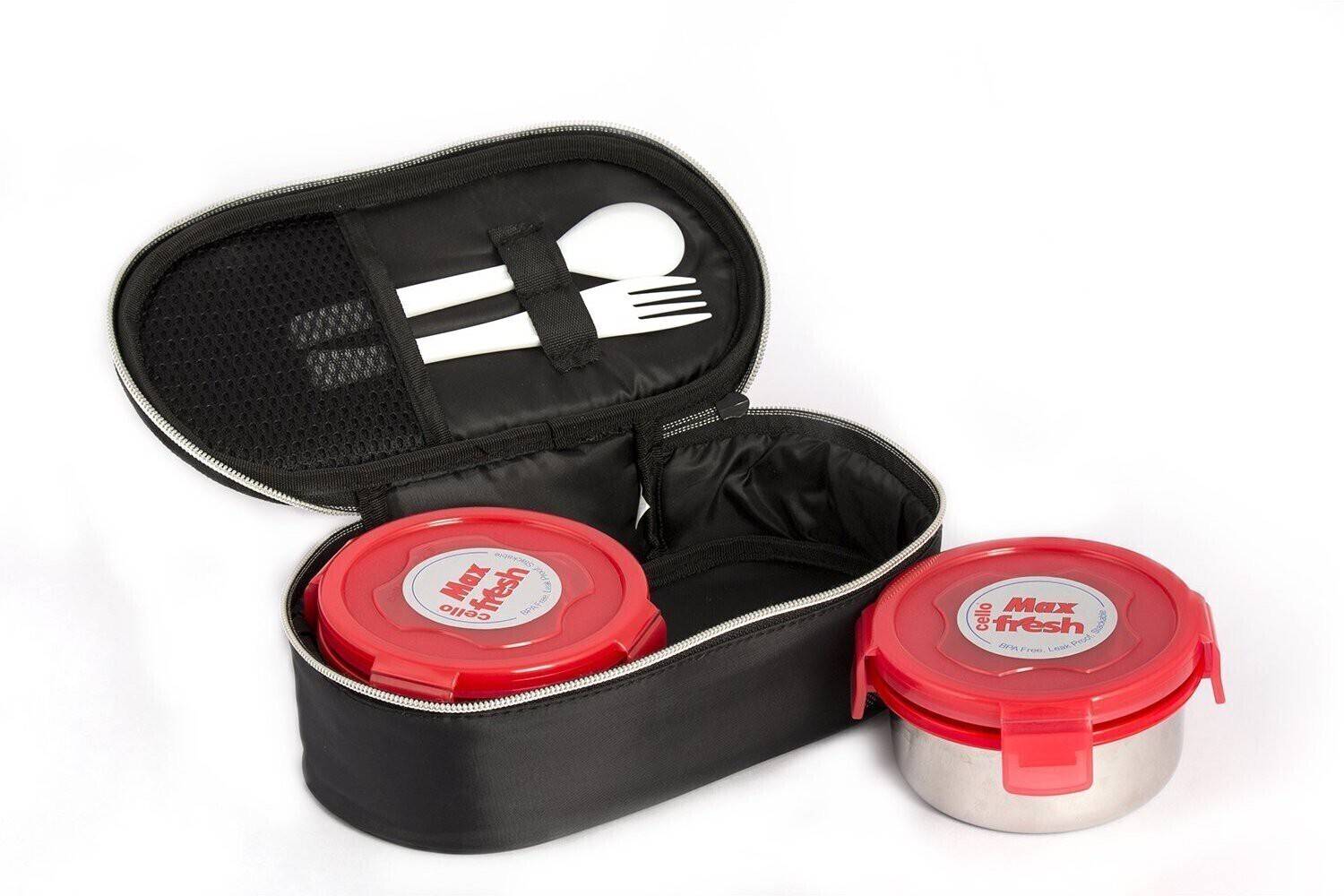 cello MF Steel Click 2 Containers Stainless Steel, Plastic Office Lunch Box — Lunch Boxes & Tiffins