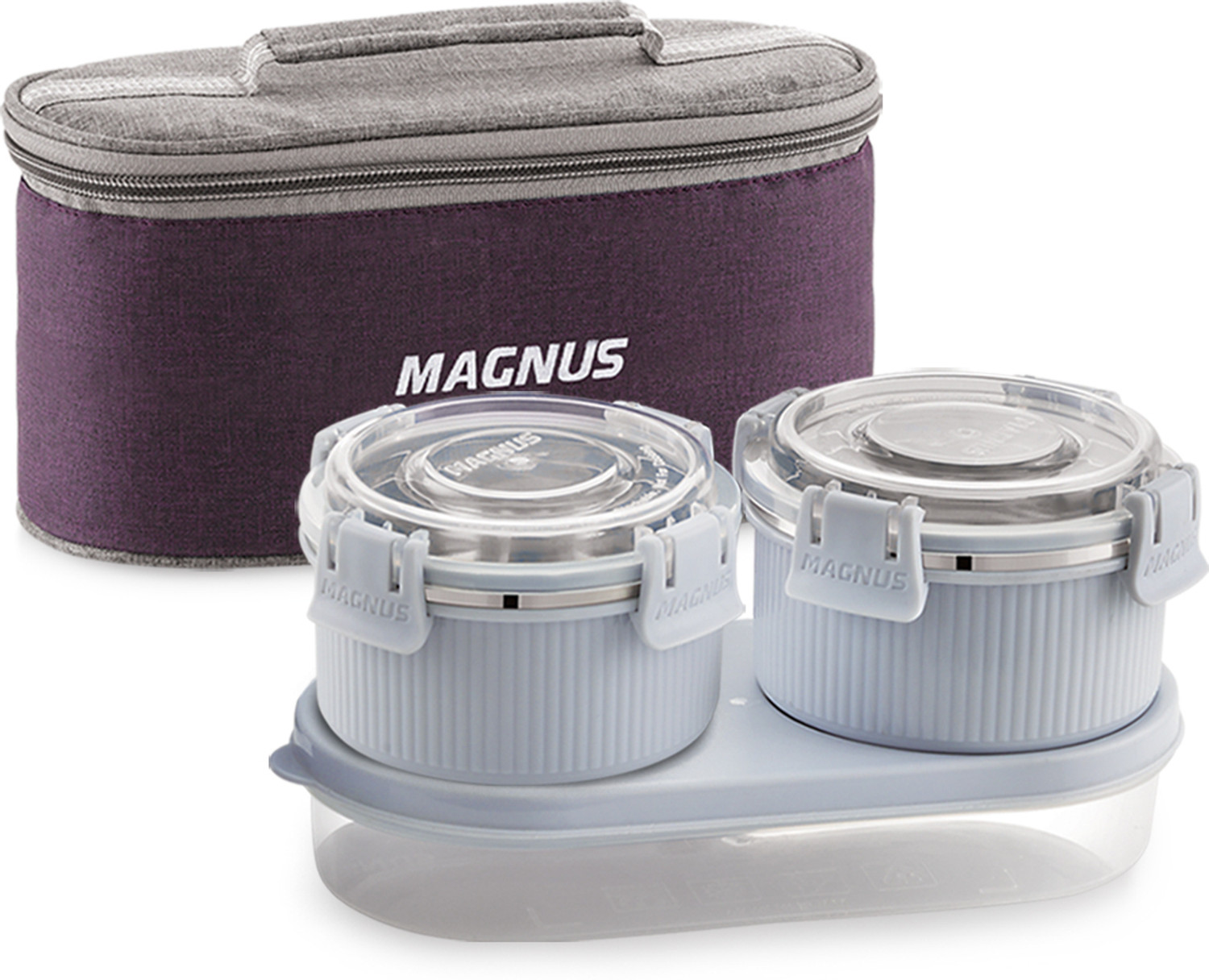 Image of Magnus Microwave Avanza 3 - Stainless Steel Lunch box 3 Containers Stainless Steel Office Lunch Box