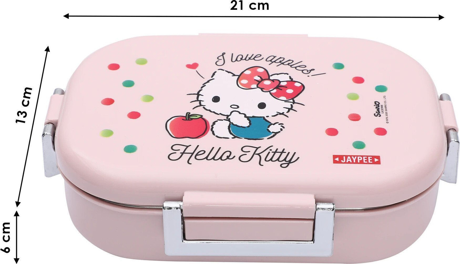 Image of JAYPEE JPMISSTEELKITTYPINK 2 Containers Stainless Steel School Lunch Box