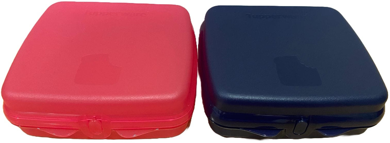 Image of TUPPERWARE Sandwich box 2 Containers Plastic Office Lunch Box (500 ml)