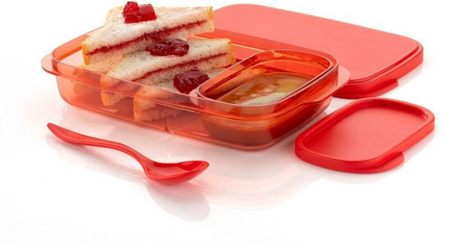 Image of Flipkart SmartBuy Multipurpose Plastic Lunch Box with 2 Plastic Containers Plastic Spoon 2 Containers Plastic Office Lunch Box