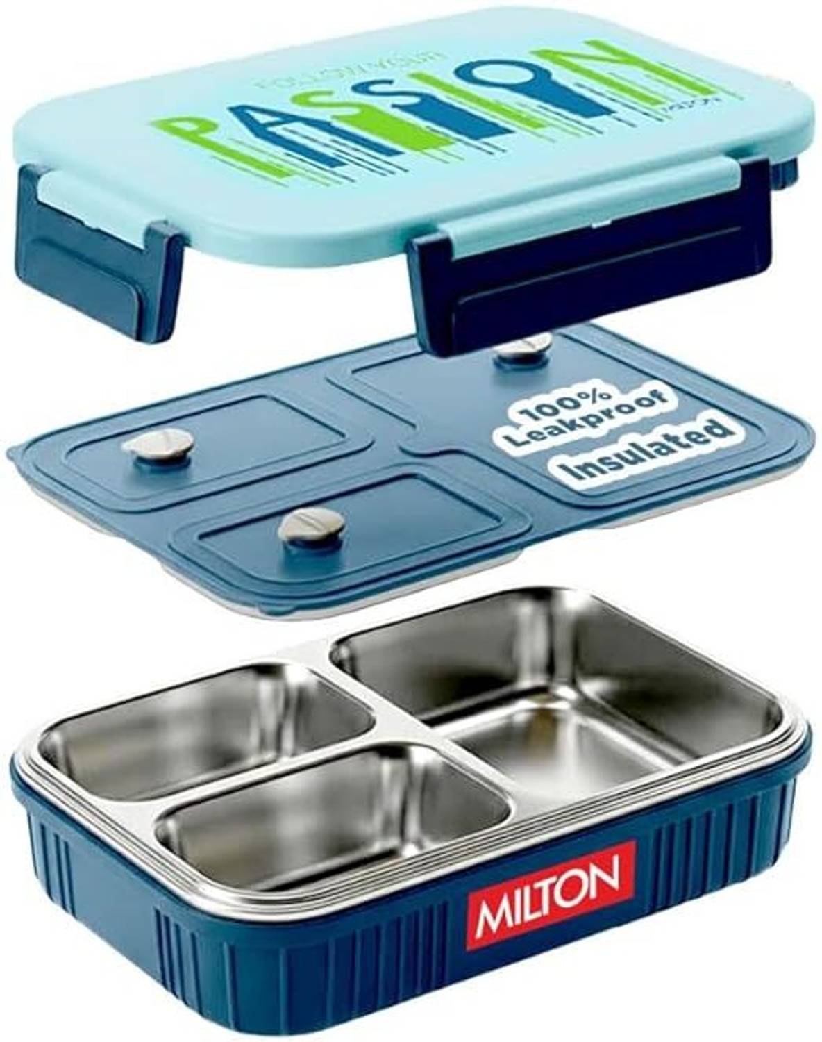 MILTON Meal Safe 3 Inner Stainless Steel Tiffin Box for School 1 Containers Stainless Steel Office Lunch Box — Lunch Boxes & Tiffins