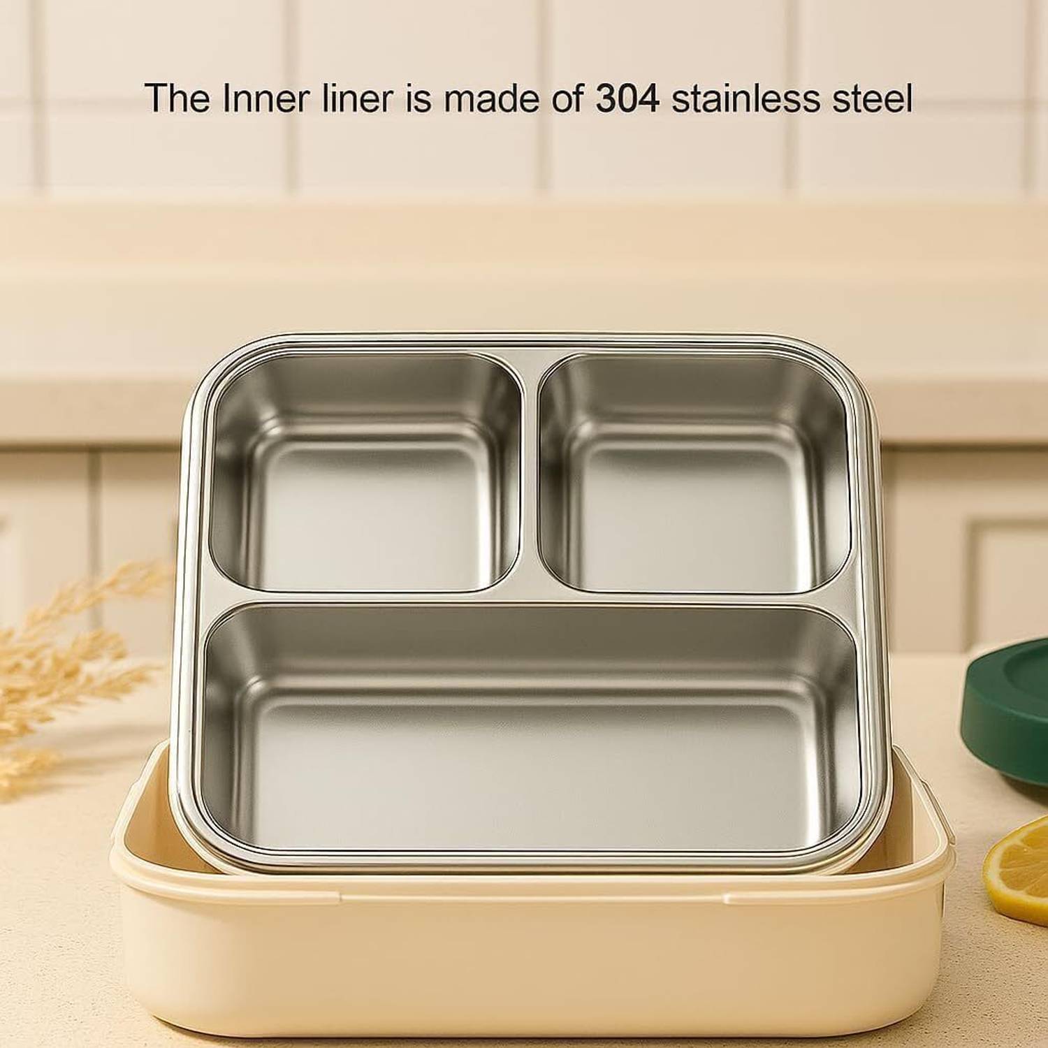 Flipkart.com | MEDALLIX 3-Compartment Stainless Steel Lunch Box