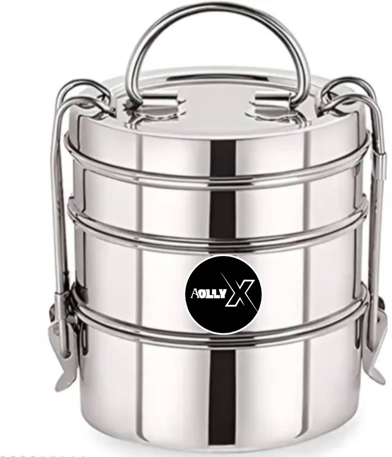 AOLLYX stainless steel food grade clip carrier 3 Containers Stainless Steel College Lunch Box