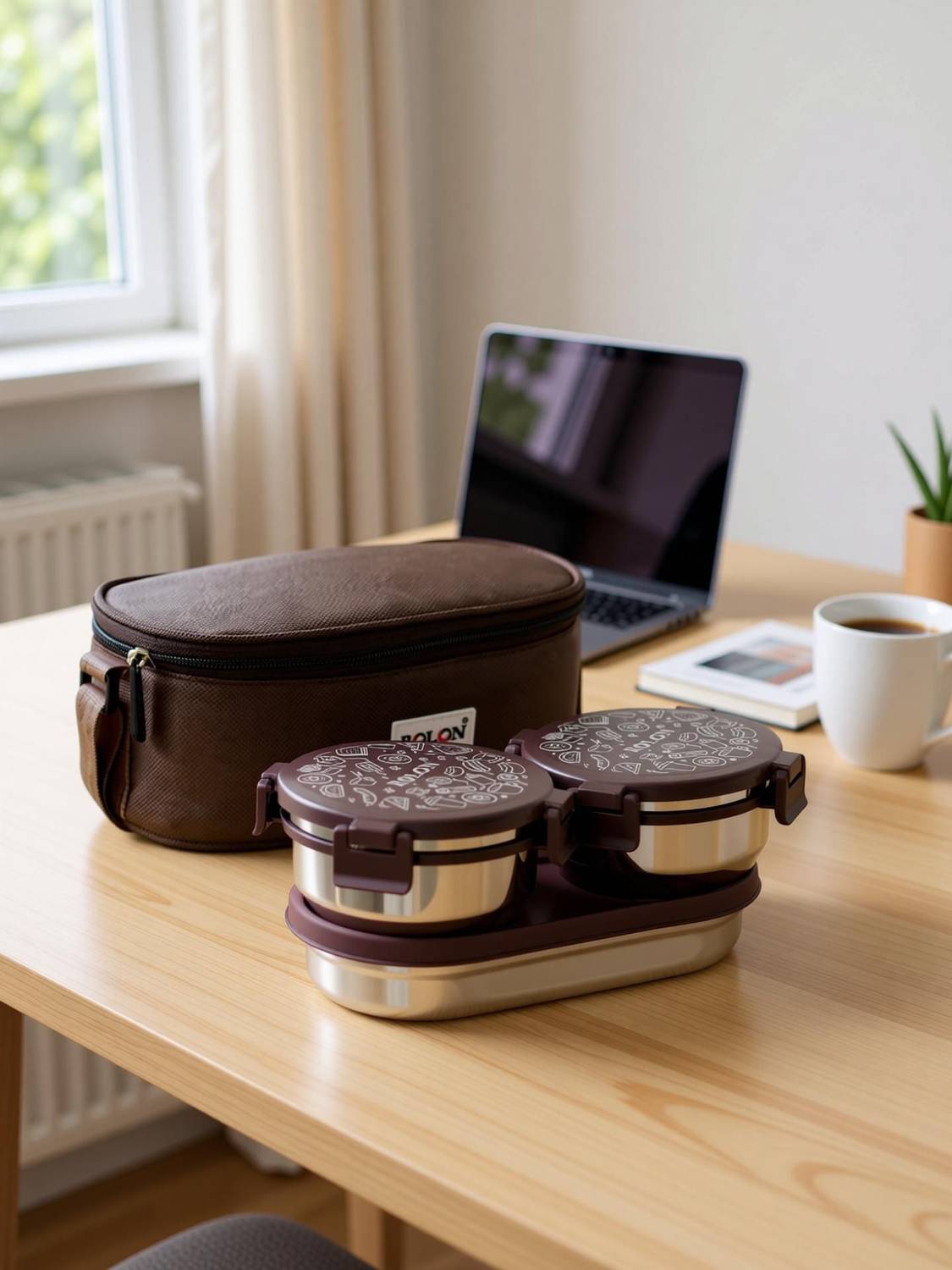 ROLON Lunch Lock Double Decker Brown - Image 5
