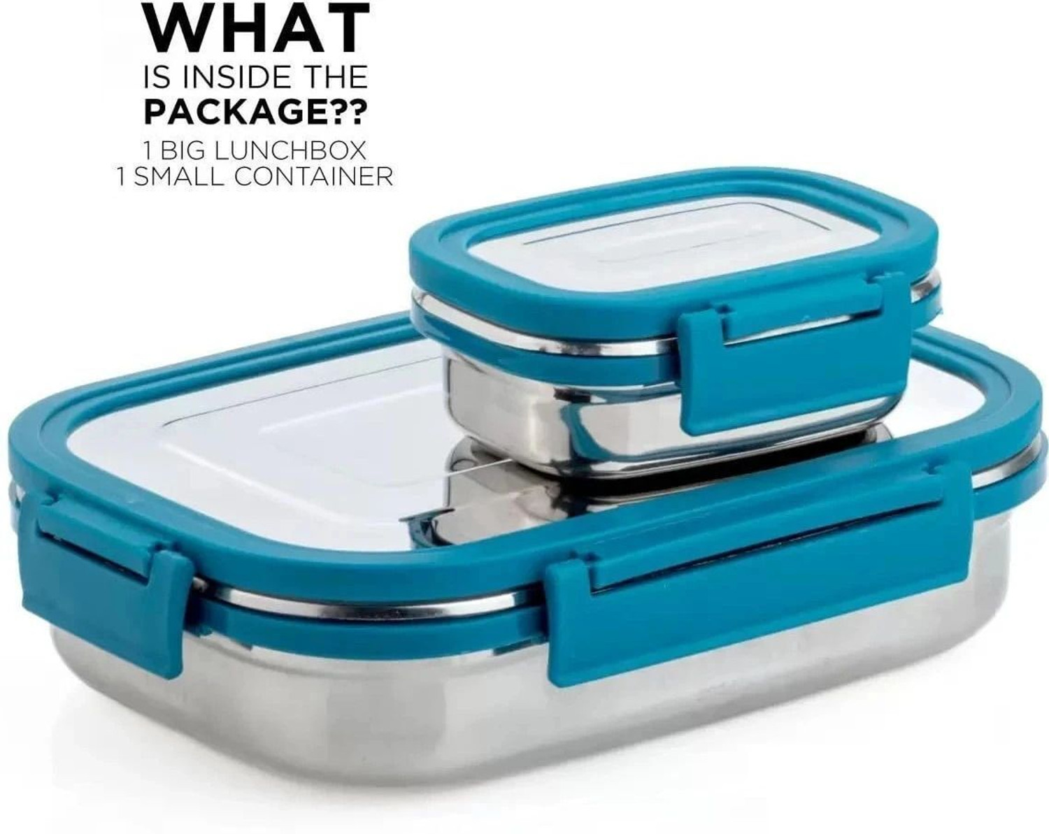 Image of 3D METRO SUPER STORE Stainless Steel Leak Proof, Airtight Lunch Box /Tiffin Box for Office, School, 2 Containers Stainless Steel School Lunch Box