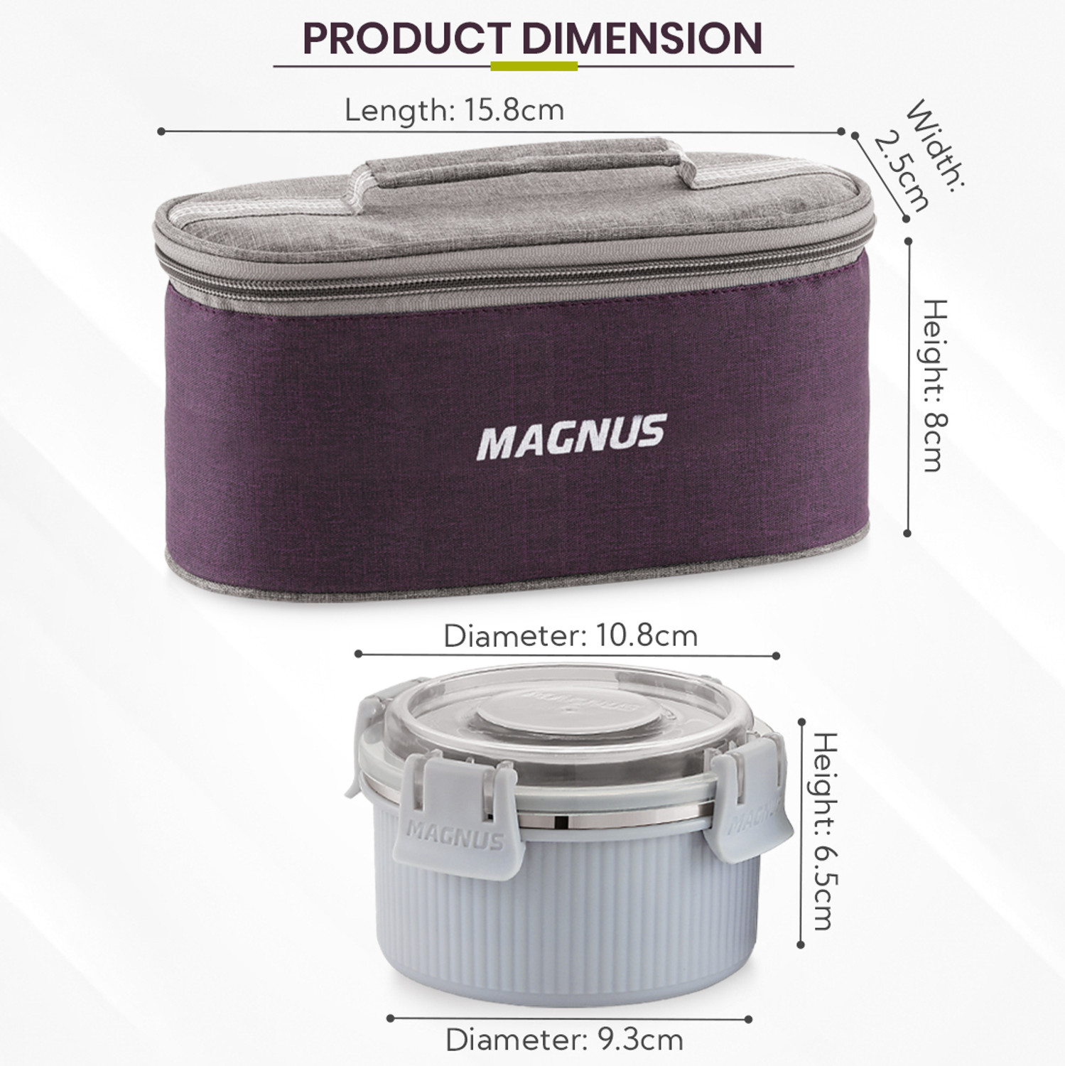 Image of Magnus Microwave Avanza 3 - Stainless Steel Lunch box 3 Containers Stainless Steel Office Lunch Box