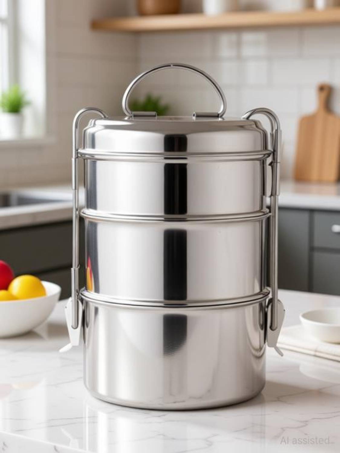 AEROBIX STEEL 3 TIFFIN 137 3 Containers Stainless Steel Office Lunch Box