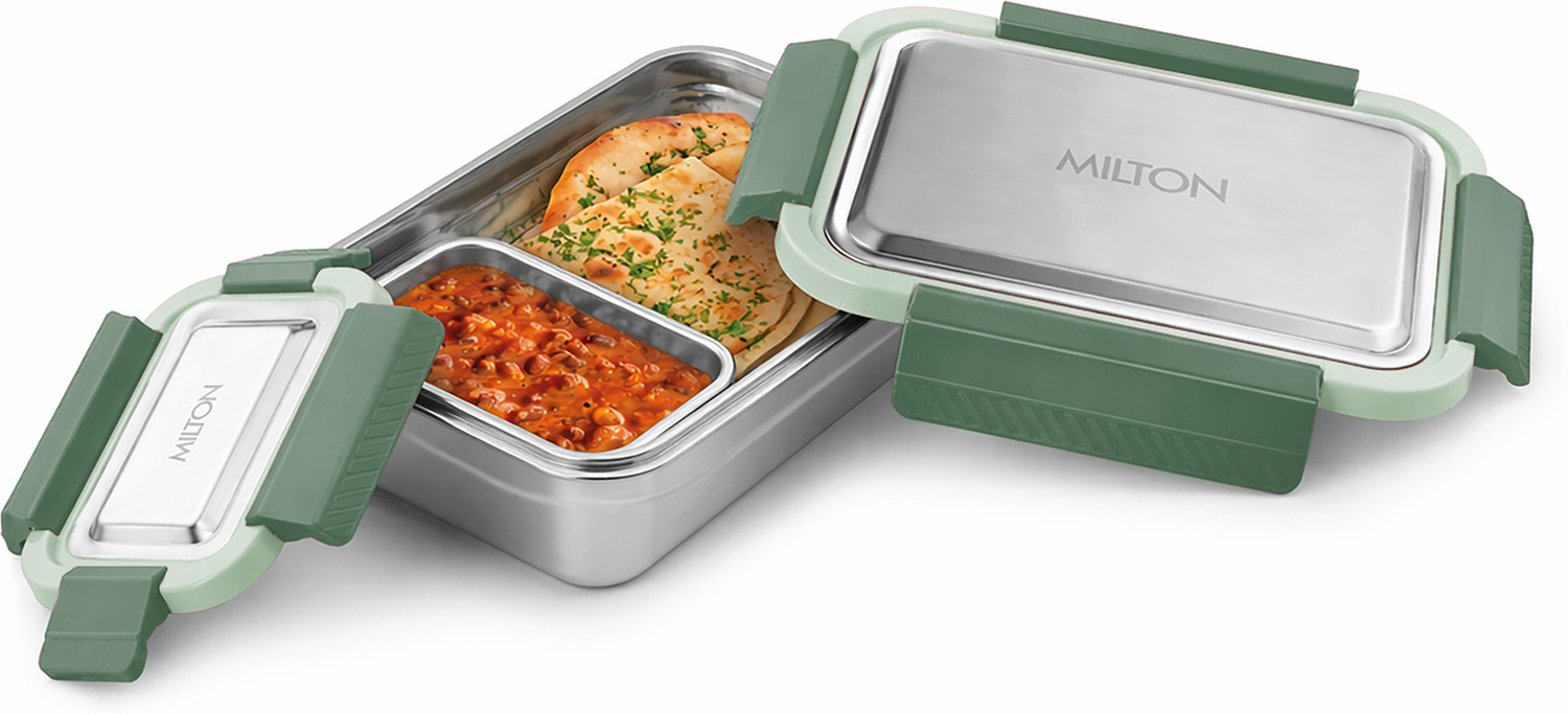 Image of MILTON Modern Meal Sr 2 Containers Stainless Steel College Lunch Box