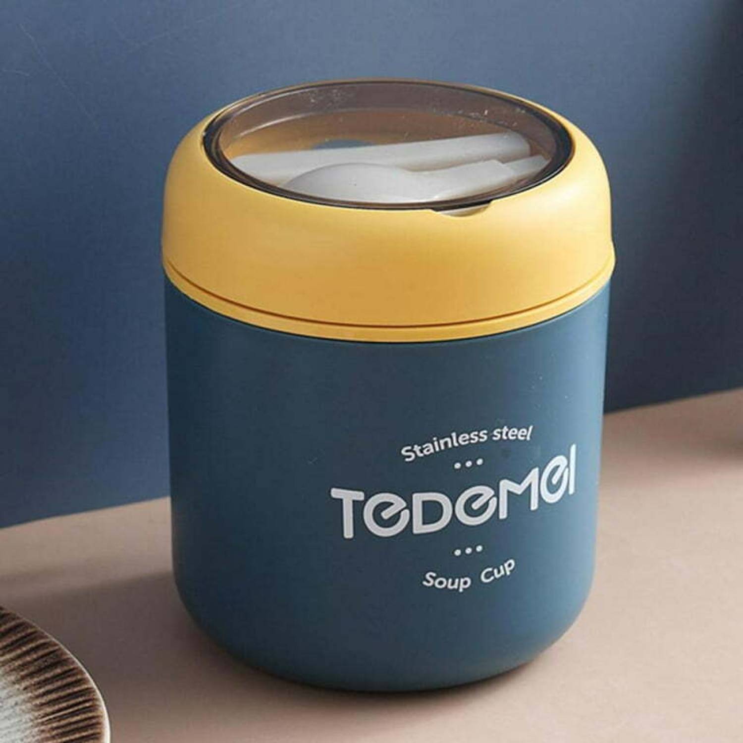 AARNASHOPPE Stainless Steel Soup Container with Spoon & Spoon Holder Lunch Box 1 Containers Stainless Steel Office Lunch Box