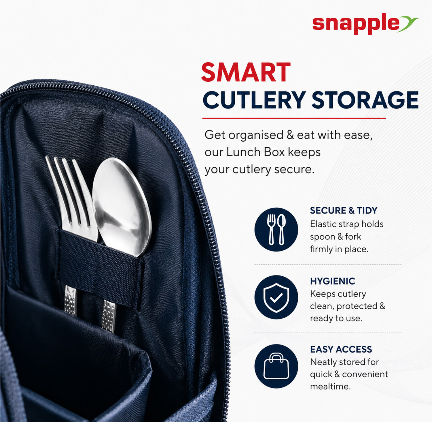 Image of Snapple Classo Lunch Box Set with Bottle, Bag & Cutlery 4 Containers Stainless Steel Office Lunch Box
