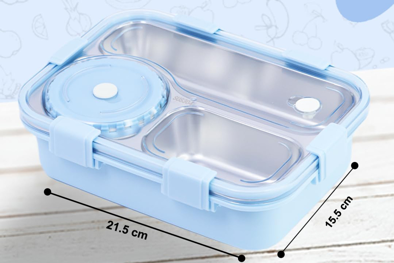 Image of RBGIIT Lunch Box with Multiple Compartments, Bowl, and Leakproof Seal 1 Containers Stainless Steel Office Lunch Box