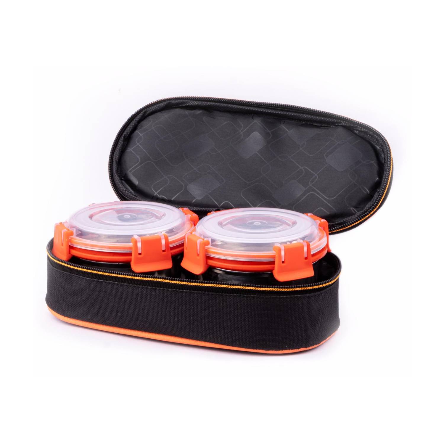 BOWLMAN Orange Bag with 2 Containers 2 Containers Stainless Steel School Lunch Box