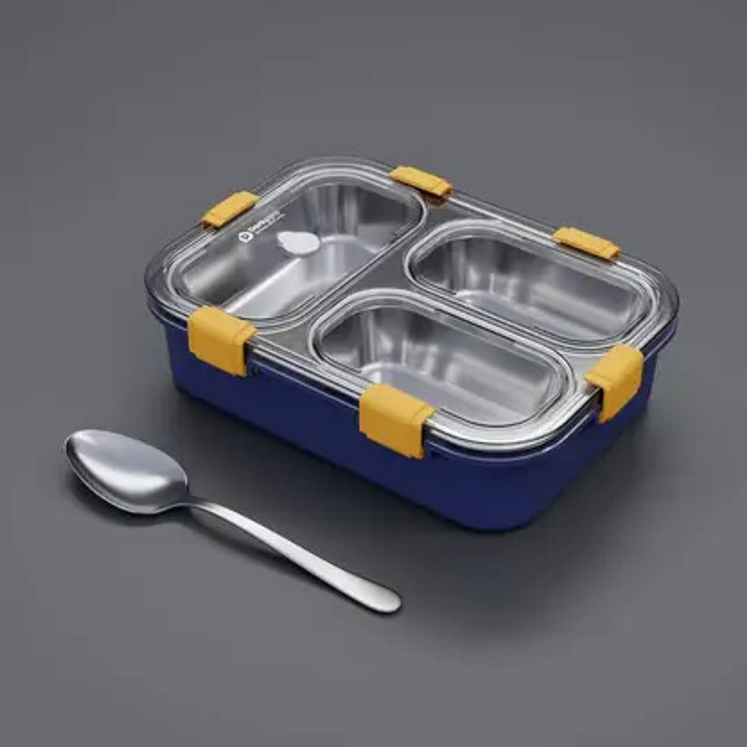 Better Buy 3 Compartment Stainless Steel Lunch Box with Spoon & Fork 3 Containers Stainless Steel School Lunch Box