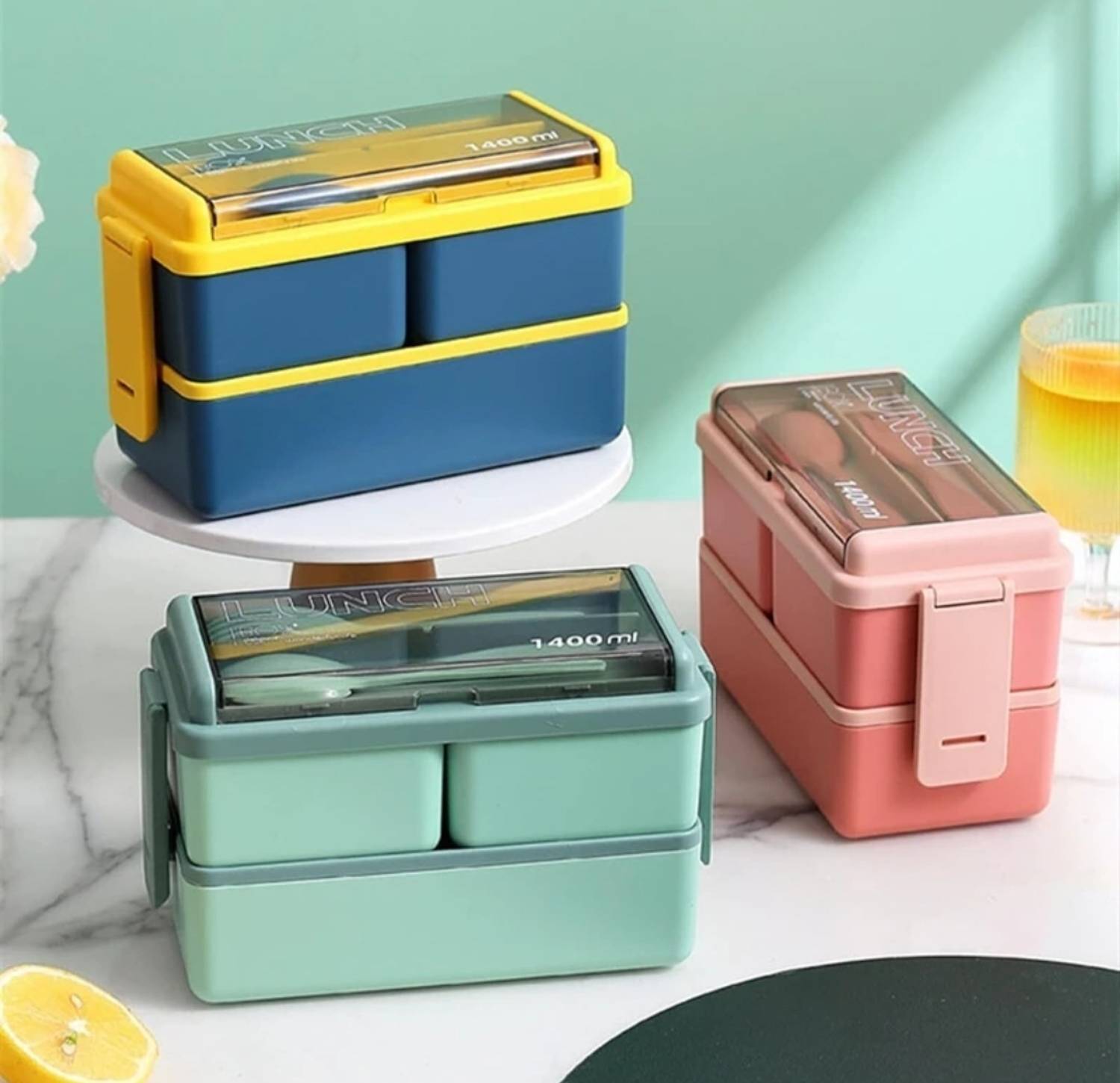 Terafikat Double Decker Lunch Box 3 Containers - Image 1