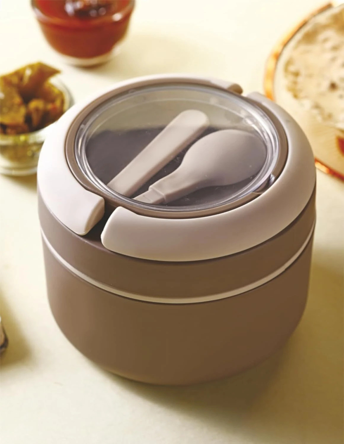 Image of Ganesh Cresta Food Insulated Airtight Leak-Proof Lunch Box for Office, School 1 Containers Stainless Steel, Plastic Office Lunch Box