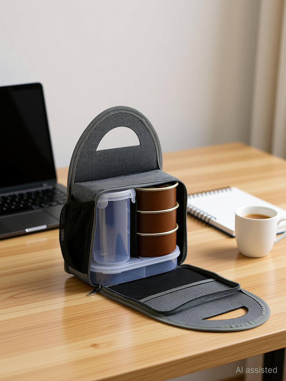 Image of S ENTERPRISE Stainless Steel Lunch Box - Tiffin Box with Bag for Office use, Student, Women, Men, Girls 5 Containers Stainless Steel Office Lunch Box