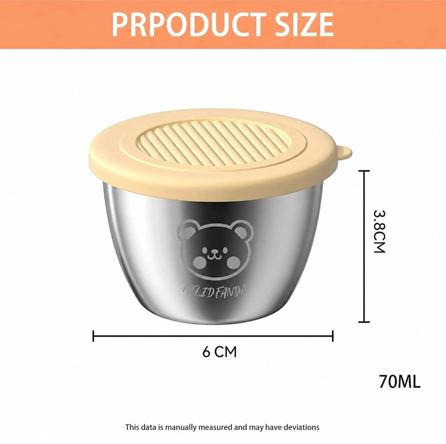 Image of KRIANANSH VSHLOM Premium Stainless Steel Sauce Cup with Lid Pack of 4 for Kitchen & Dining 4 Containers Stainless Steel Office Lunch Box