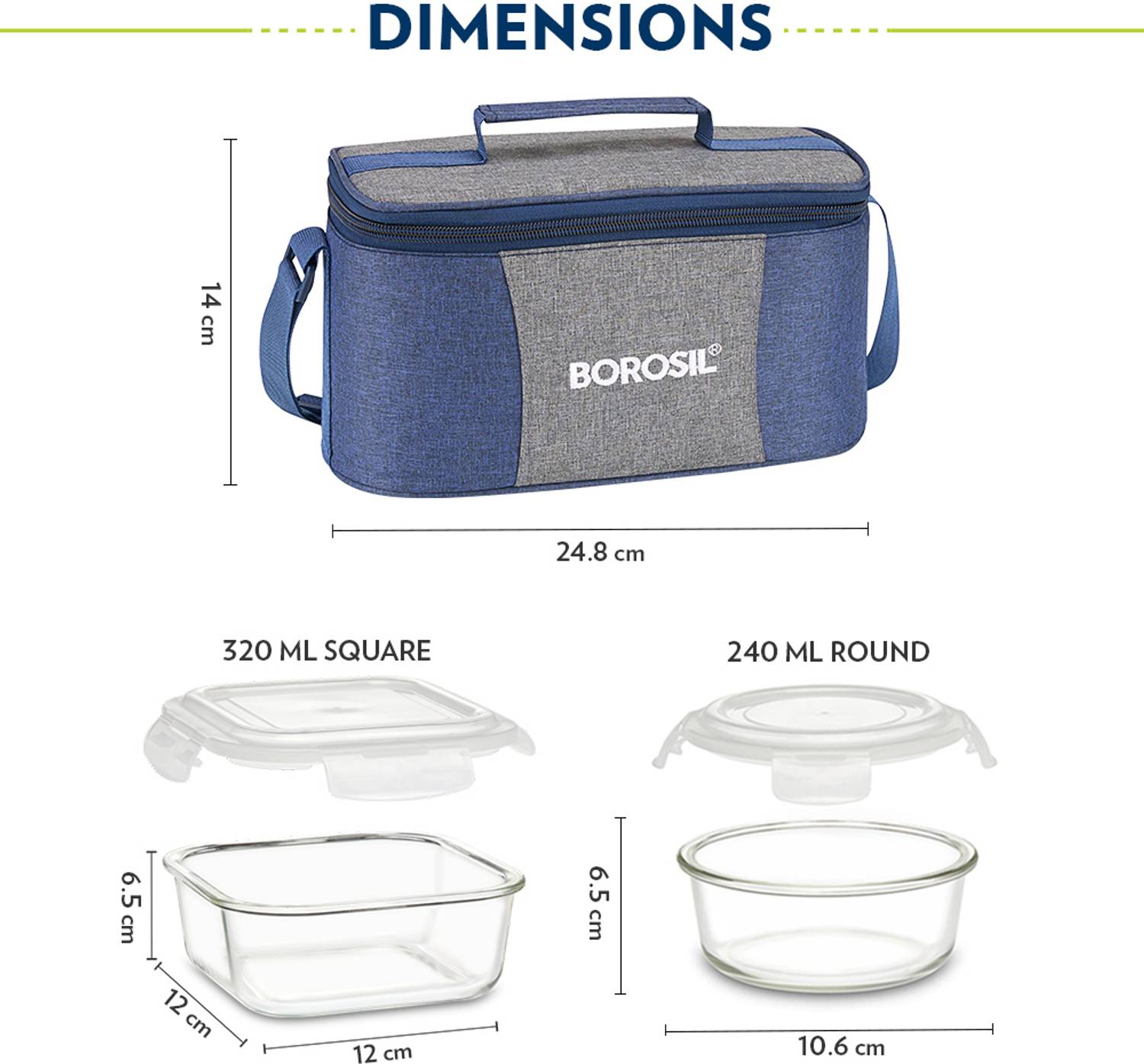 BOROSIL Alora 4pc Glass Lunchbox Set - Image 4