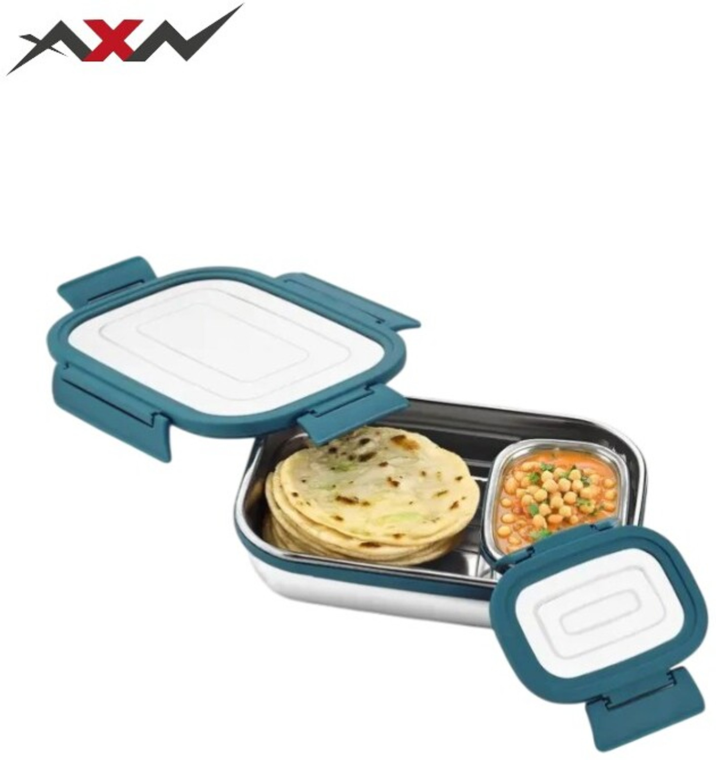 Image of AXN Stainless Steel Tiffin for Kid 2 Containers Stainless Steel School Lunch Box