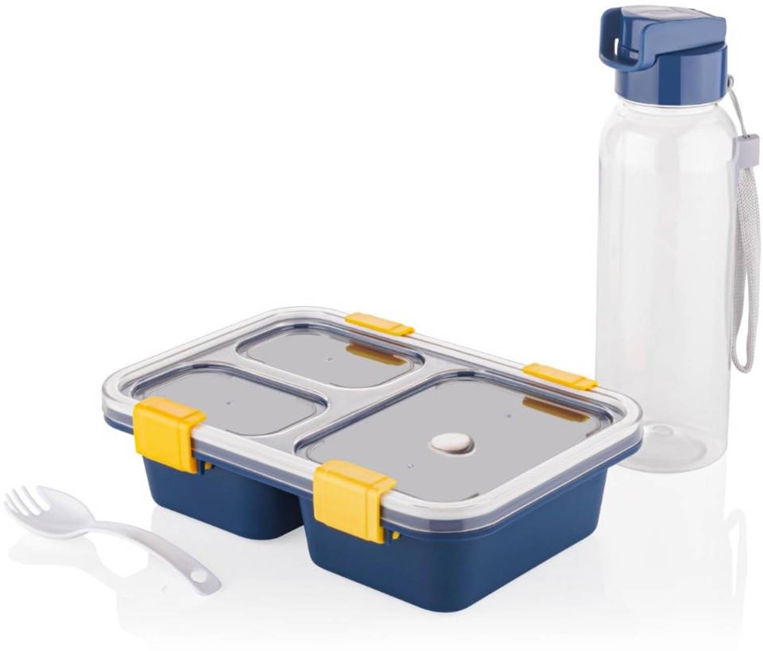 Balaji Enterprise Lunch Box & Water Bottle Combo for Kids | 3 Containers Lunch Box(1000 ml) 3 Containers Plastic School Lunch Box