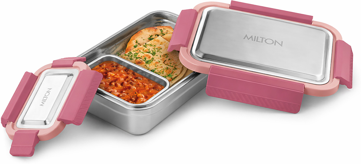Image of MILTON Modern Meal Sr 2 Containers Stainless Steel College Lunch Box