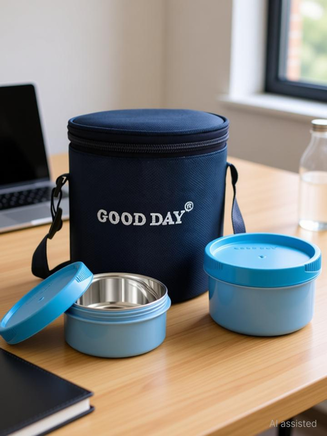 Image of Good Day Easymeal 2pcs blue 2 Containers Plastic Office Lunch Box