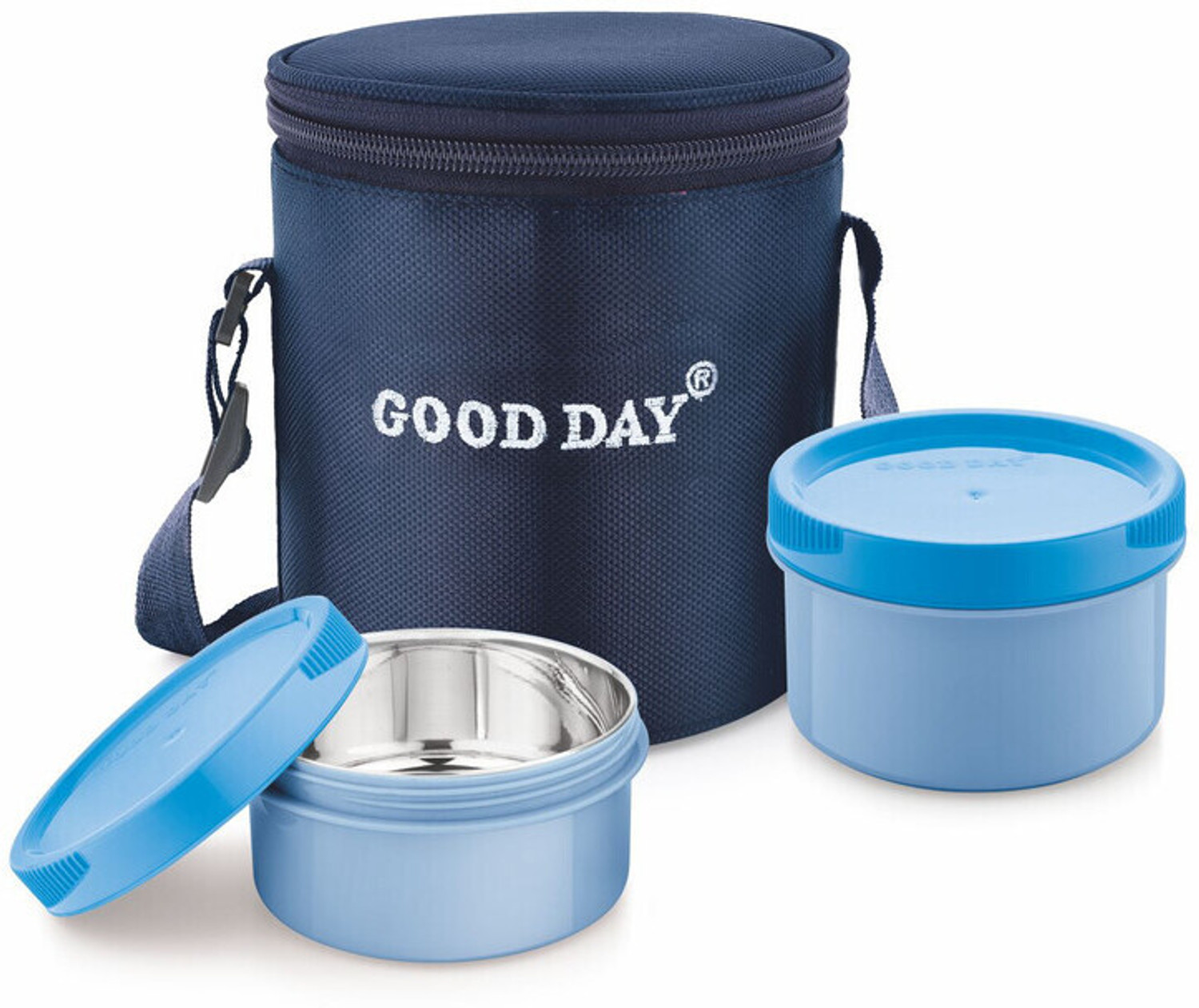 Image of Good Day Easymeal 2pcs blue 2 Containers Plastic Office Lunch Box