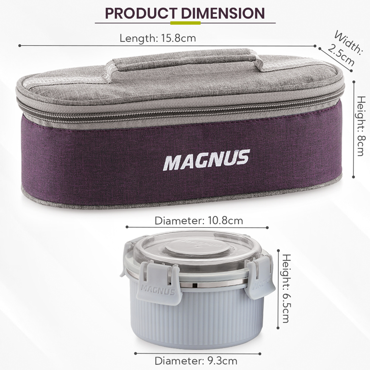 Image of Magnus Microwave Avanza 2 - Stainless Steel Lunch box 2 Containers Stainless Steel Office Lunch Box