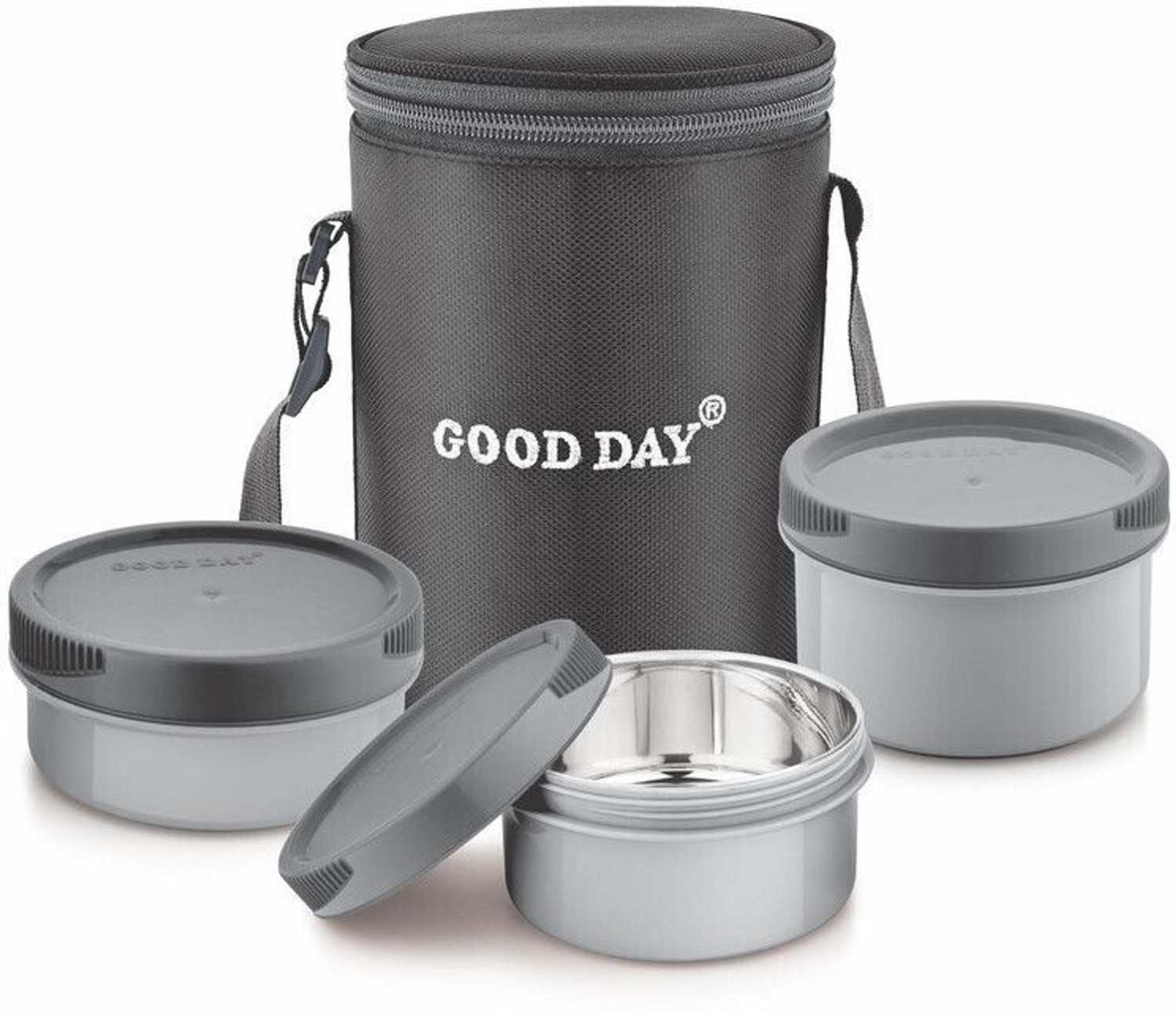 Image of Good Day Easymeal 3pcs grey 3 Containers Plastic Office Lunch Box