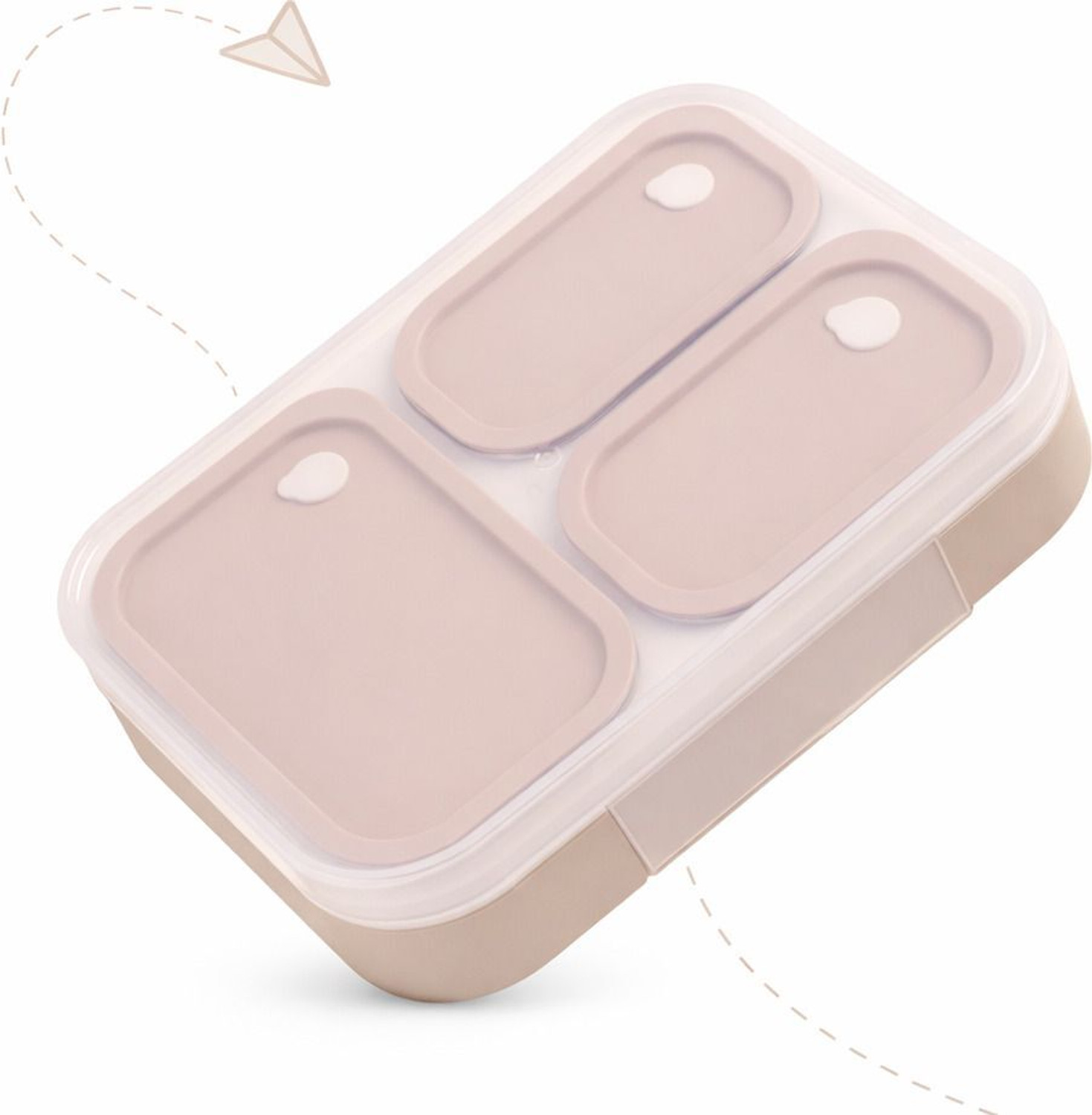 Image of MyneeMoe KOSTA-3 Insulated Stainless Steel Lunch Box 3 Compartment Leakproof Bento Tiffin 3 Containers Stainless Steel, Plastic School Lunch Box