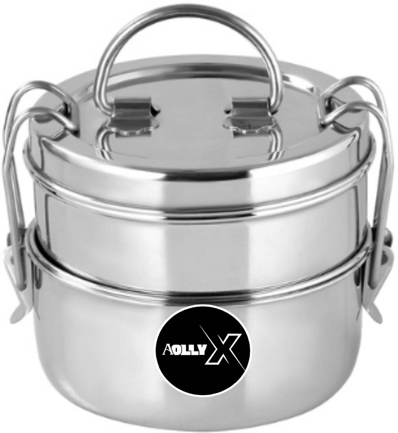 AOLLYX Stainless steel high quality Clipper Tiffin Lunch traditional 2 Containers Stainless Steel College Lunch Box
