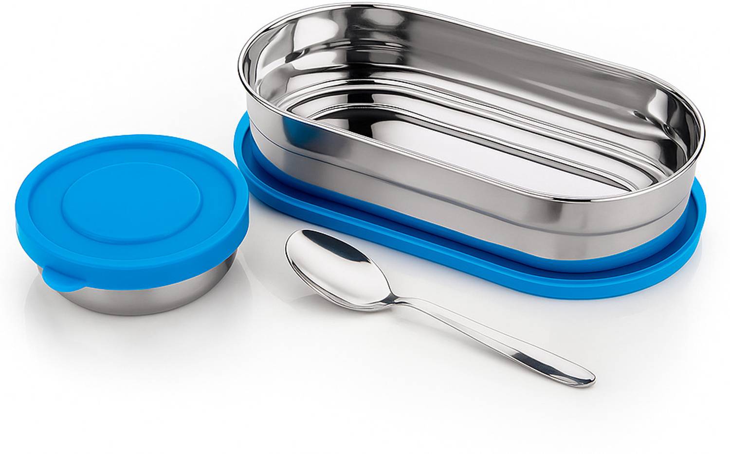 BHARATWISH LUNCH BOX 007 2 Containers Stainless Steel School Lunch Box