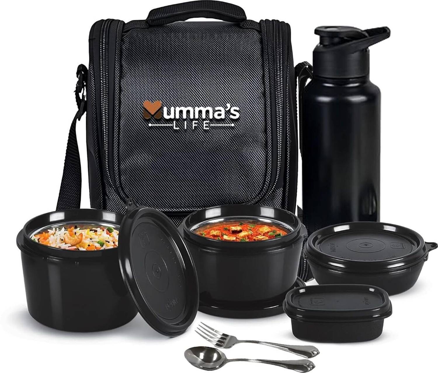 Mumma's LIFE Lunch Box for Office Use – Microwave Safe 3-Container Set 4 Containers Stainless Steel Office Lunch Box — Lunch Boxes & Tiffins