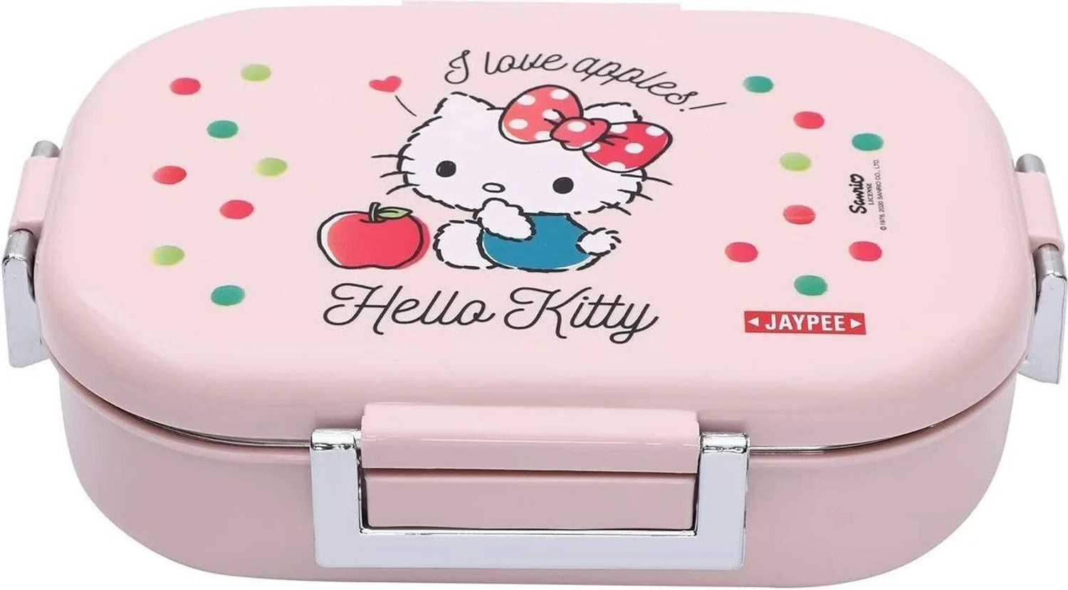 Image of JAYPEE JPMISSTEELKITTYPINK 2 Containers Stainless Steel School Lunch Box