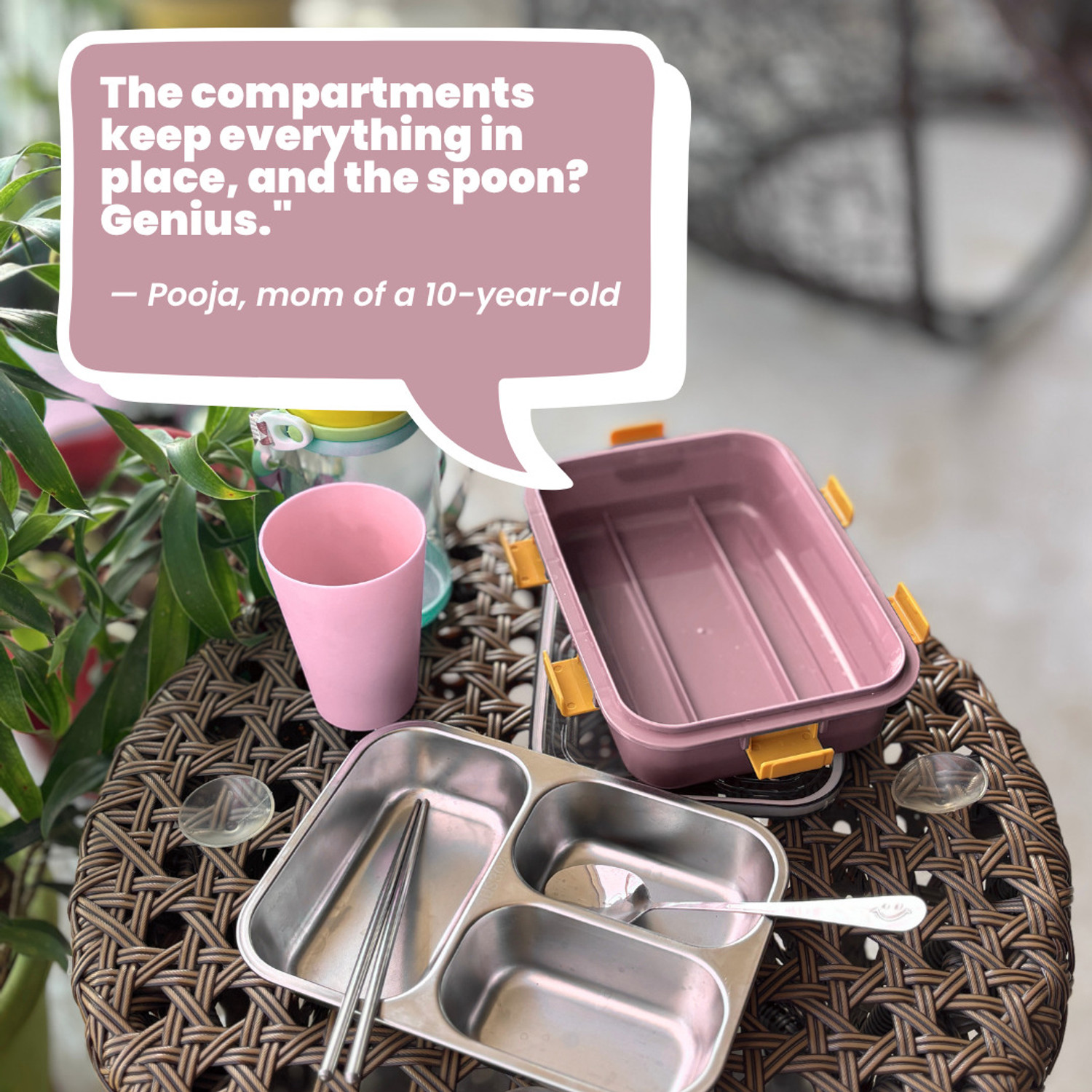Image of TuCo Kids Lunch Box and Dull Skin Soap 3 Containers Stainless Steel School Lunch Box