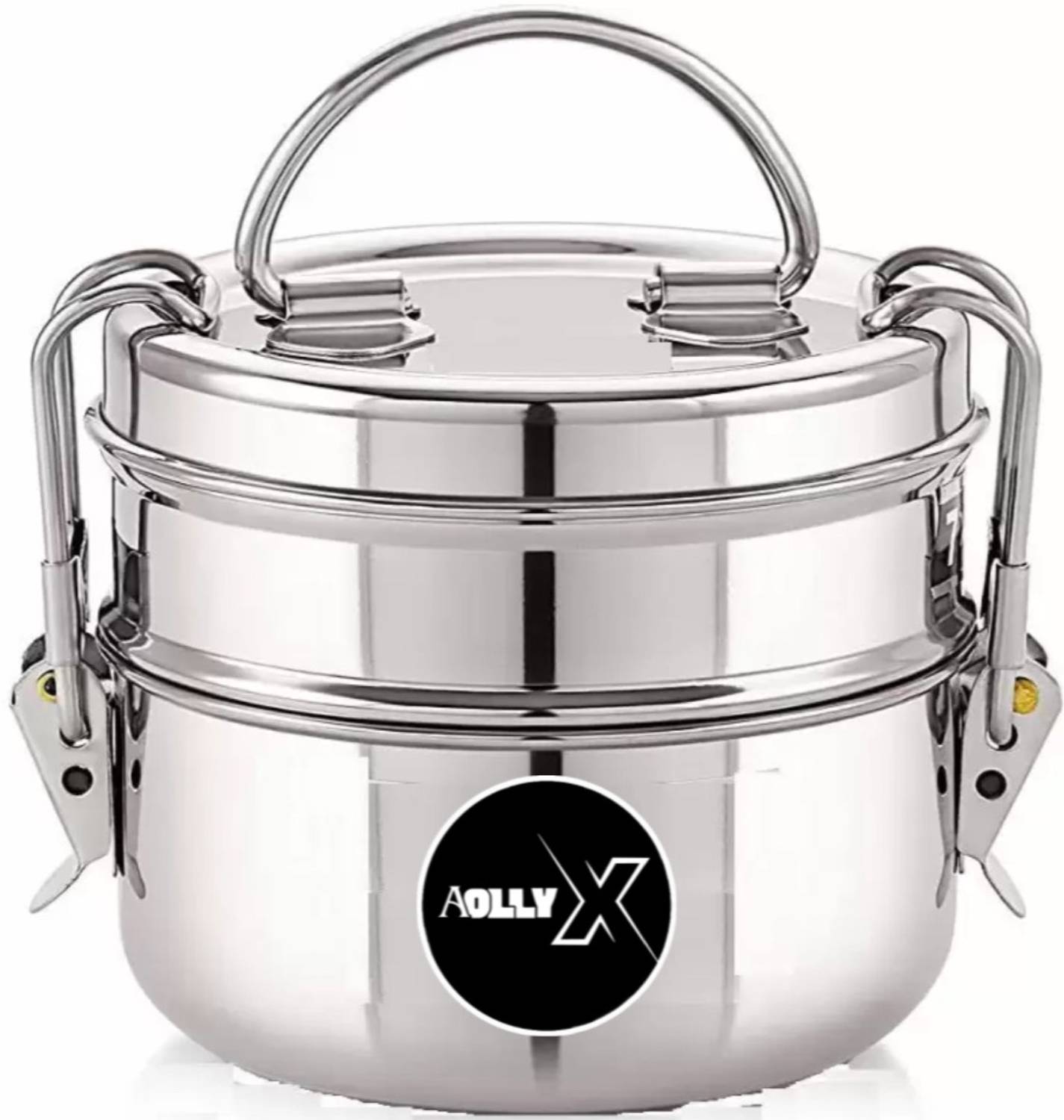 AOLLYX Clipper Tiffin Lunch traditional 2 Containers Stainless Steel Office Lunch Box