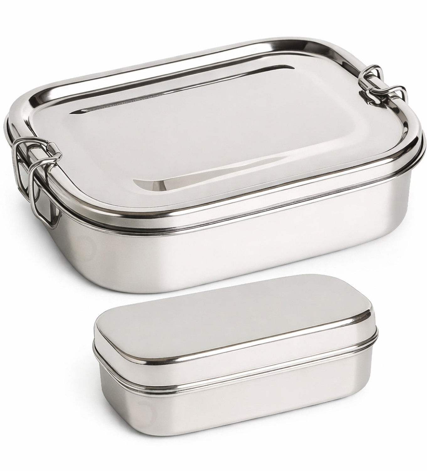 Image of Shivoraa Premium Stainless Steel Lunch Box (Kids) 2 Containers Stainless Steel School Lunch Box