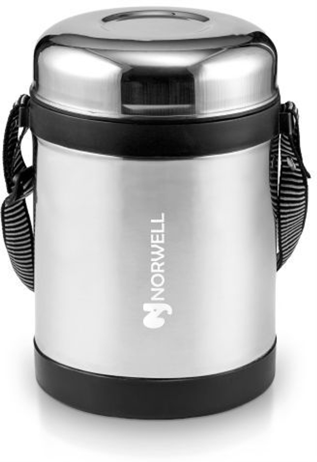 Image of NORWELL Steel lid, PUF Insulated 3 Containers Stainless Steel Office Lunch Box (750 ml)