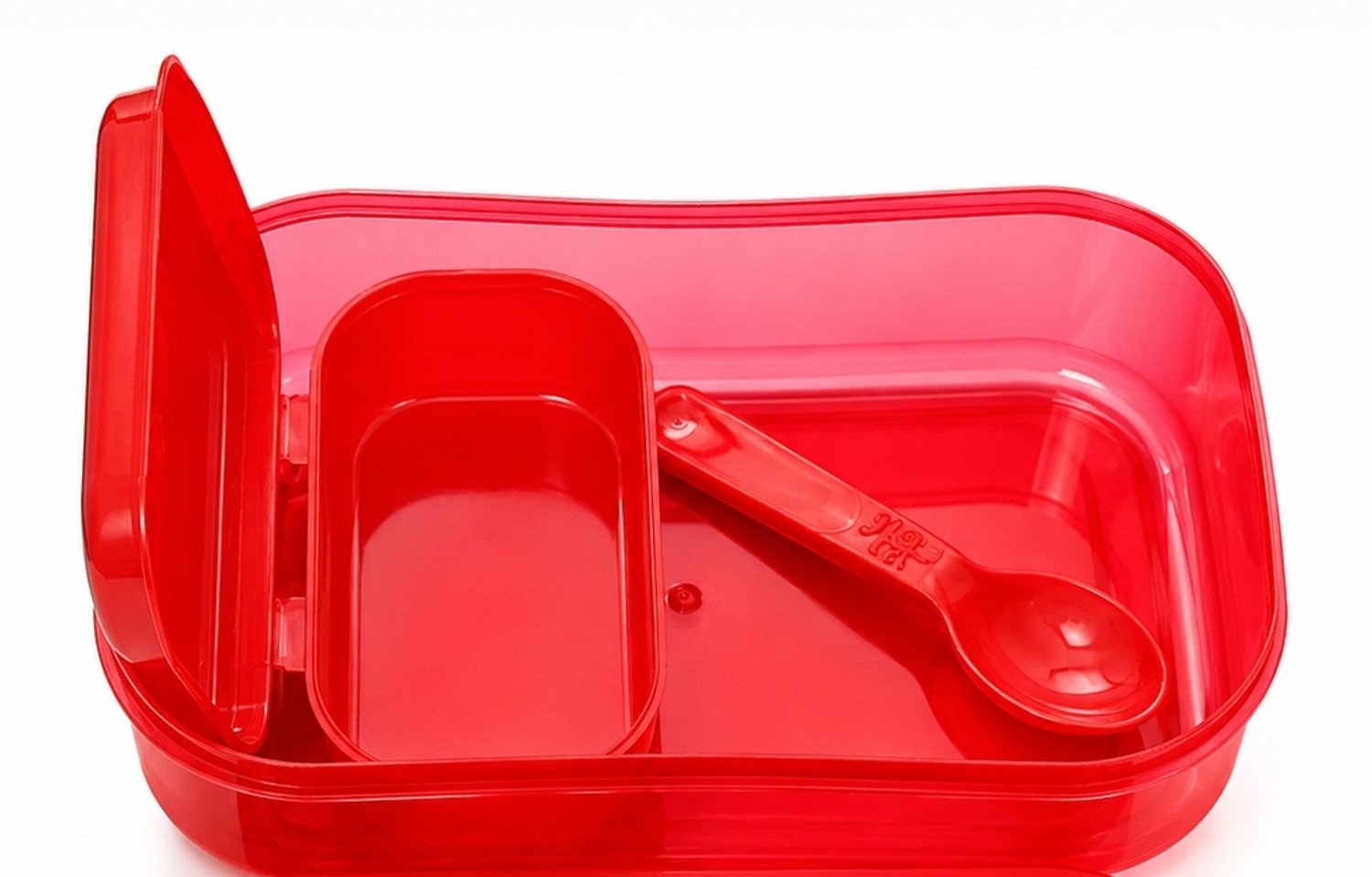 Image of pk lunchtime Lunch Box 2 Containers Plastic School Lunch Box