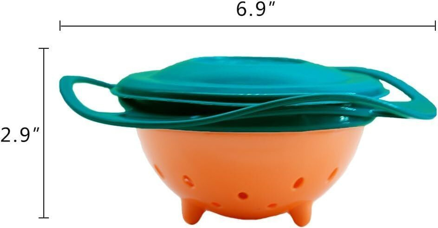 Image of SHEELU Auto Balance Lunch Bowl for Kids 360 Rotating Bowl Plastic Snack Bowl 1 Containers Plastic School Lunch Box