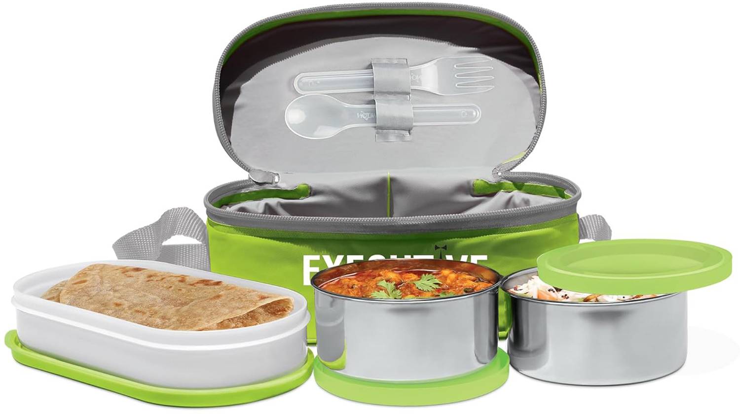 3D METRO SUPER STORE Executive lunch insulated tiffins 3 Containers Stainless Steel, Plastic Office Lunch Box
