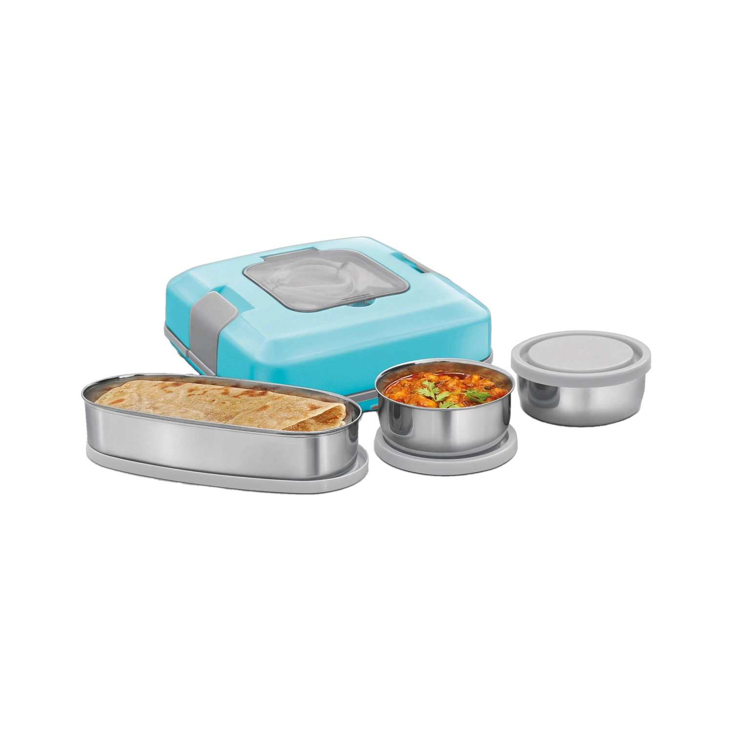 MILTON Flatron 3 Container Stainless Steel Tiffin Box - Image 1