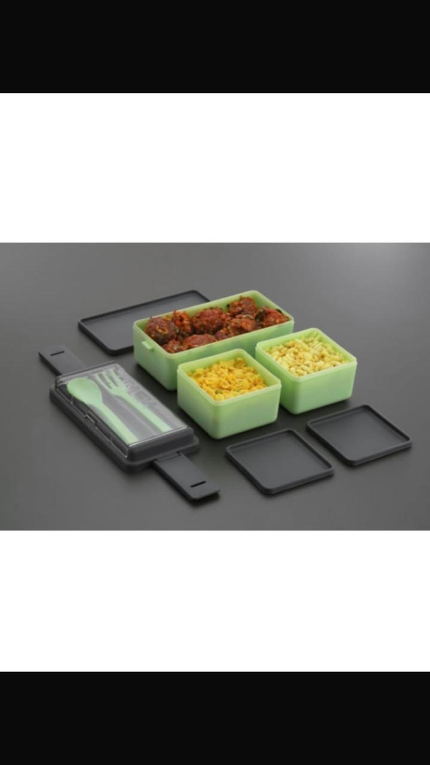 Image of Qumins Rmd00024 3 Containers Plastic School Lunch Box